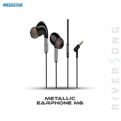 Picture of MEGASTAR Metallic M6 Wired Earphones/Headphone Black