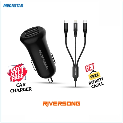Picture of RIVERSONG Car Charger (Safari) with 3 IN 1 Infinity Cable Black