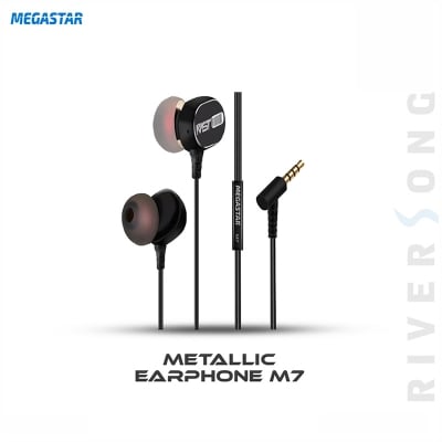 Picture of MEGASTAR Metallic M7 Wired Earphones/Headphone Black