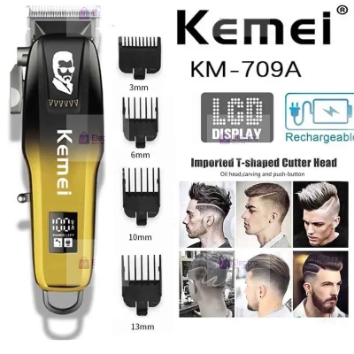 Picture of Kemei KM-709A Multipurpose Hair Clipper Heavy Duty,  Metal Body, LED Display Rechargeable & Stylish!