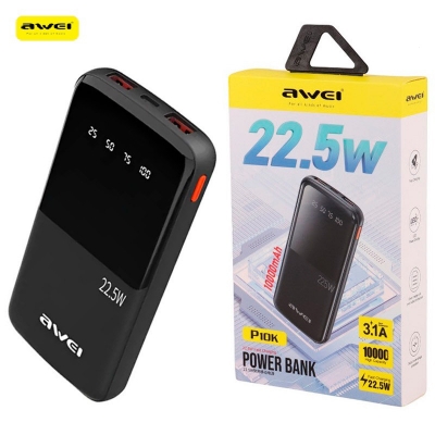 Picture of Awei P10K Fast Charging Power Bank – 10000mAh | 22.5W PD | Compact & Powerful