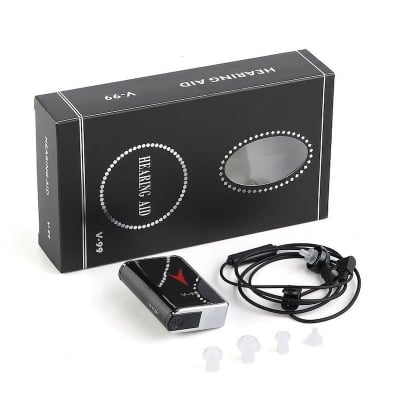 Picture of Axon ClearTone V-99 Pocket Hearing aid   Highlights sound clarity and adjustable tone control.