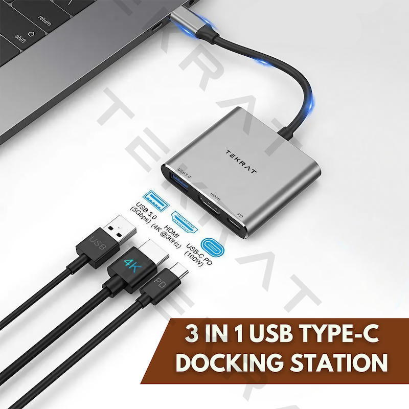 Picture of PowerDock 3-in-1 Type-C Multiport Hub with 4K HDMI & Fast USB Expansion
