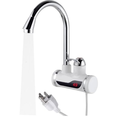 Picture of Instant Tankless Electric Water Heater Faucet 360° Rotating Hot Water Faucet with LED Digital Display Fast Heating Tap for Kitchen Bathroom Big Under Bend