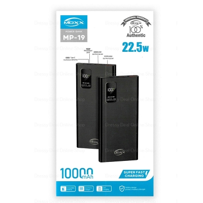 Picture of Moxx 10000 mAh 22.5W Super Fast Charging Power Bank with LED Display.