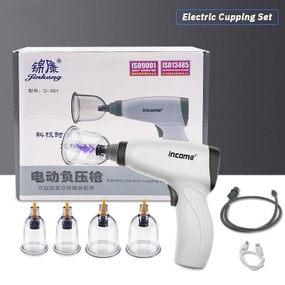 Picture of Electric Vacuum Cupping Machine Therapy Set Anti-cellulite Massager Chinese Physiotherapy with 4 cups