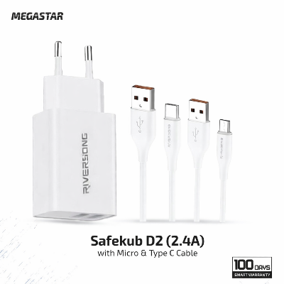 Picture of Riversong Power Adapter with Micro & Type C Cables Bundle White