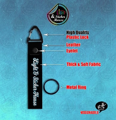Picture of Key ring For Bike user ---- Start With Bismillah_Blue_Straight ---- Premium Quality & Plastic lock (Attachable to keys for bike, car, bag, home, and office keys)