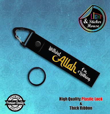 Picture of Key ring For Bike user ---- Without Allah, I'm Nothing ---- Premium Quality & Plastic lock (Attachable to keys for bike, car, bag, home, and office keys)