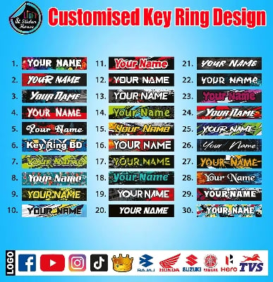 Picture of নিজের নামের কাস্টমাইজ চাবির রিং  --- Premium Quality & Metal lock (Attachable to keys for bike, car, bag, home, and office keys)