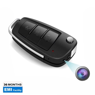 Picture of Car Keychain Camera with Nightvision Mode and Battery Backup Car Keychain - Black