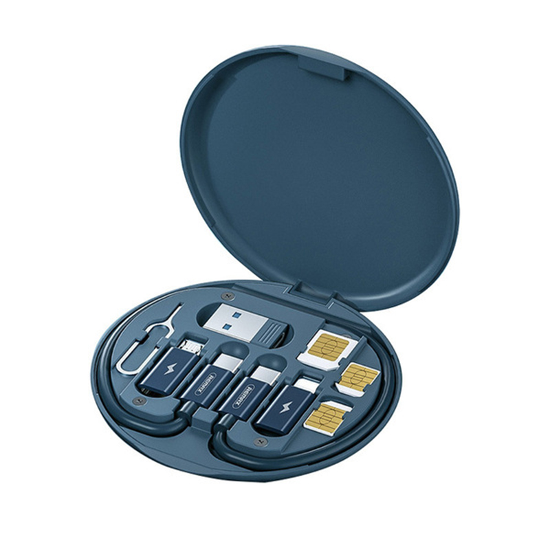 Picture of Re-max RC-190 Multifunctional Mobile Phone 60W Fast Charging Data Cable 3 in 1 USB Cable Set Storage Set Box - Black