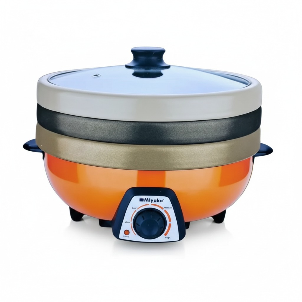 Picture of Miyako 4 Liter 3 Pot Electric Curry Cooker MC-380T | Miyako Electric Korai | Miyako Electric Multifunction Cooker | 1300 Watt