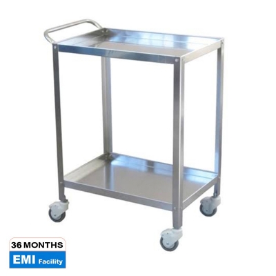 Picture of Stainless Steel Instrument/Medicine Trolley (18*28) Big Size 2 Step - Silver