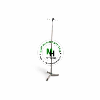 Picture of Stainless Steel Small Size 3/4 Saline Stand without Wheel for Hospital/Home Use - Silver