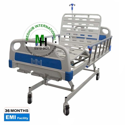 Picture of ABS Three (03) Function Manual Hospital Bed With Mattress And IV Pole - White