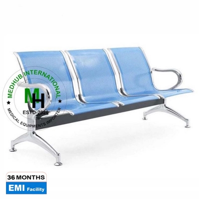 Picture of Mild Steel 3 seater Weighting Chair for Hospital/Home Use - Blue