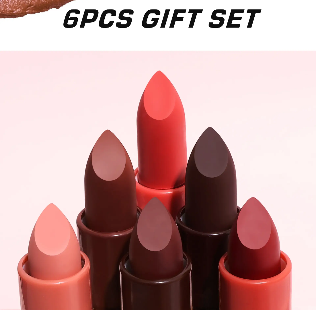 Picture of Handaiyan by Rongge Matte Lipstick Set – 6PCS Long-lasting Velvet Lipsticks