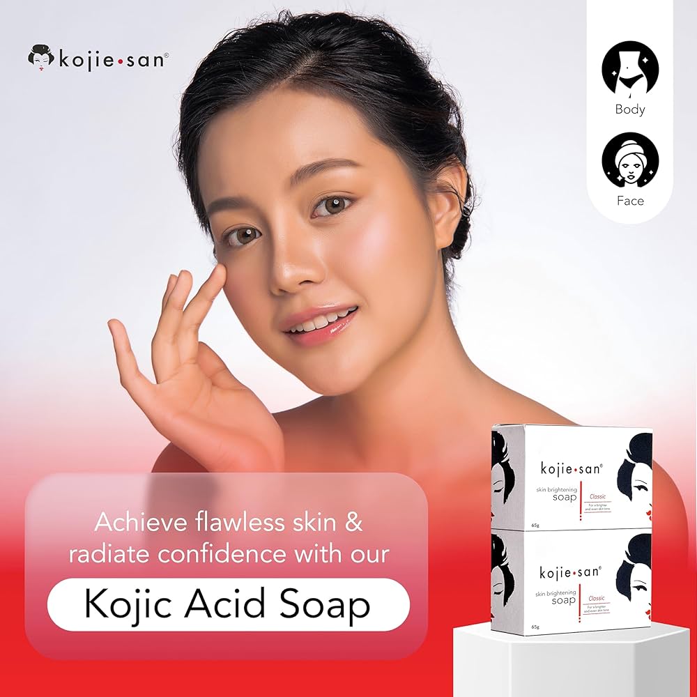 Picture of Kojie San Skin and Body Soap – Original Kojic Acid, Dark Spot Remover Soap Bar with Coconut & Tea Tree Oil – 65g