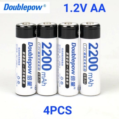 Picture of Doublepow AA Size 1.2V 2200mAh Ni-MH High Performance Rechargeable Battery for Toys, Household DC Electronics Devices - 4 Pieces (Charger not included) ( Maroon )