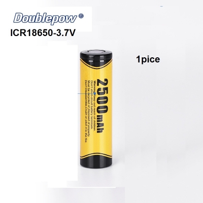 Picture of Doublepow 18650 3.7V 2500mAh Real Capacity High Performance Rechargeable Lithium Battery (Flat Top) - 1 Piece ( Yellow )