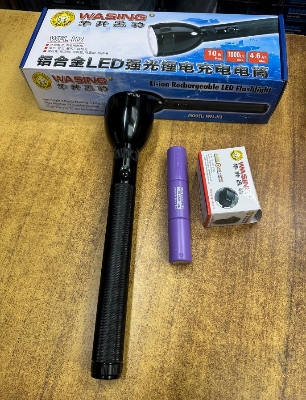 Picture of WASING WFL-H3 Rechargeable LED Flashlight with 3-light-mode Designed with Over-charging & Over-releasing Protector, Rain-proof, Water resistant - 1 Piece ( Black )
