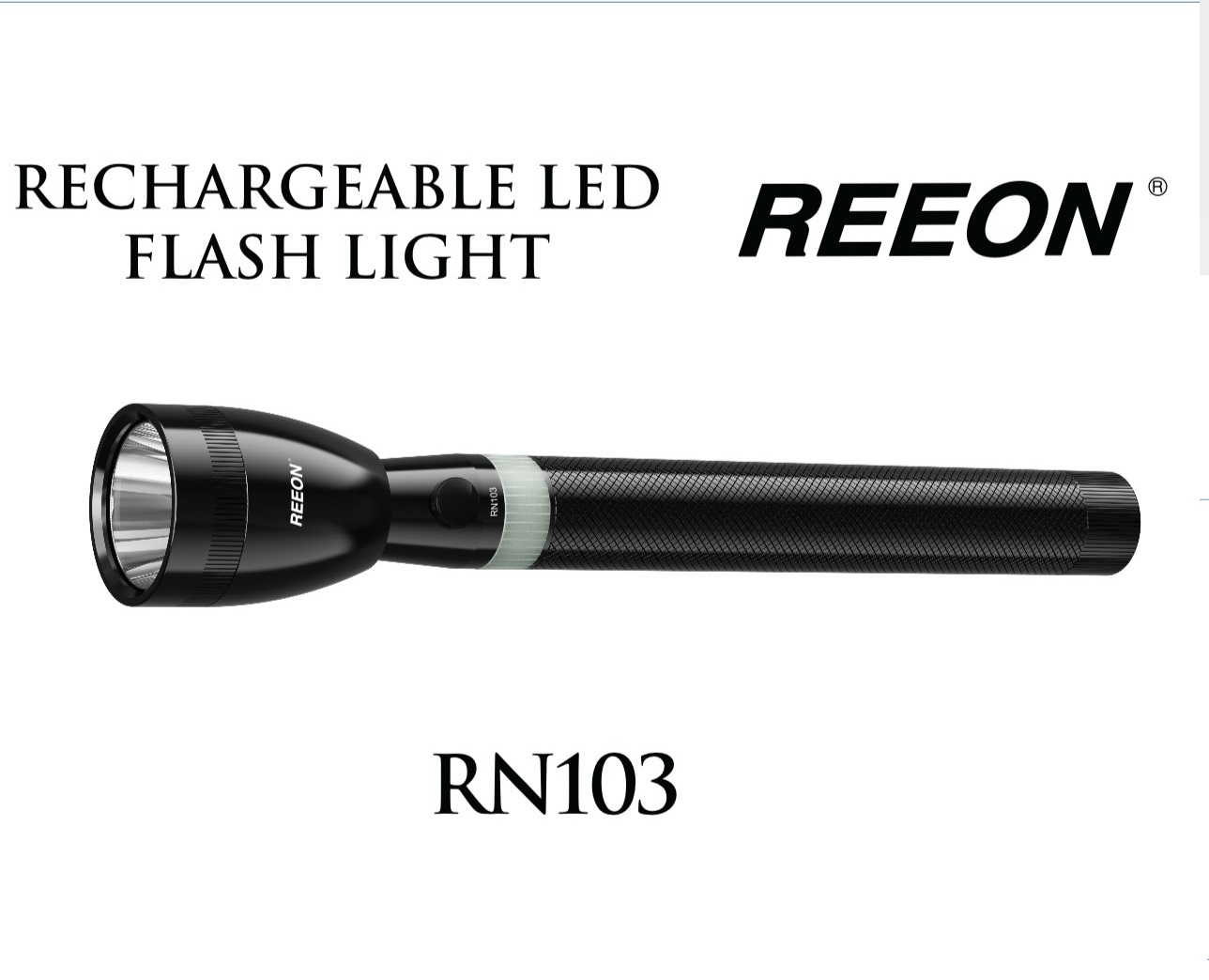 Picture of REEON RN103 Rechargeable Torch Light - 1 Piece ( Black )