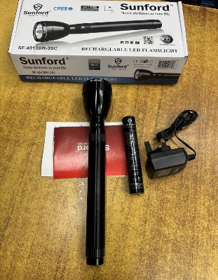 Picture of Sunford SF-4913BH-3SC Rechargeable Flashlight / LED Torch Light For Outdoor Use - 1 Piece ( Black )