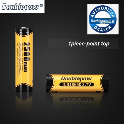 Picture of Doublepow 18650 3.7V 2500mAh High Capacity Rechargeable Lithium-ion Battery (Point Top) - 1 piece ( Yellow )