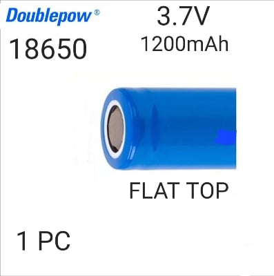 Picture of Doublepow ICR 18650 3.7V 1200mAh LSD Li-on Rechargeable Battery (Flat Top) - 1 Piece ( Blue )
