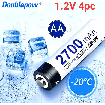 Picture of Doublepow AA Size 1.2V 2700mAh Ni-MH High Capacity Rechargeable Battery - 4 Pieces ( Multicolor )