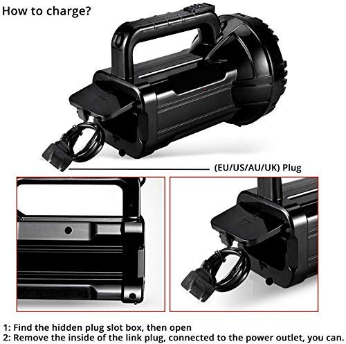 Picture of Outdoor rechargeable LED search light DP-7045B - 1 Piece ( Black )
