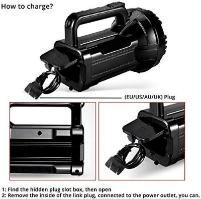 Picture of Outdoor rechargeable LED search light DP-7045B - 1 Piece ( Black )