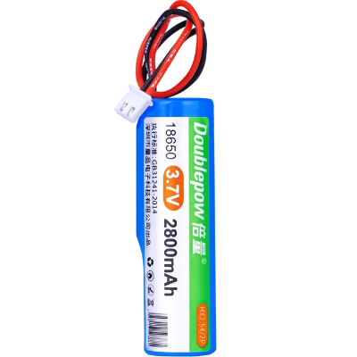 Picture of Doublepow 18650 3.7V  2800mAh High Capacity Li-ion Rechargeable Lithium Battery Pack with HX2.54 Cable Connector with BMS - 1 Piece ( Blue )