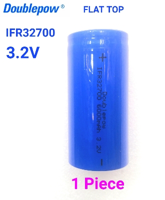 Picture of Doublepow Authentic 32700 6Ah LiFePO4 Battery Cell 32650 3.2V 6000mAh Energy Storage Home Use Power Tools Golf Carts LFP Battery (Flat Top)- 1 piece ( Blue )