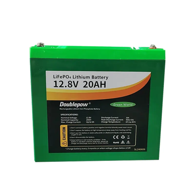 Picture of Doubleoow 12.8V LFP 20Ah Lithium Iron Phosphate LiFePO4 Battery for Home Storage Mini UPS, Mini IPS, Electric Vehicle, E-bike, Lighting, Solar Panel(75-125W) (If used in a Solar system, a controller is required) - 1 Piece ( Green )