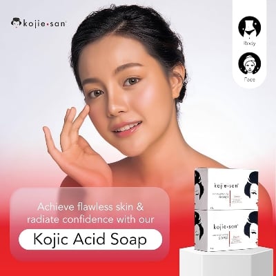 Picture of Kojie San Skin and Body Soap – Original Kojic Acid, Dark Spot Remover Soap Bar with Coconut & Tea Tree Oil – 65g