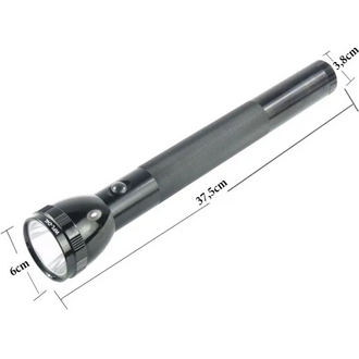 Picture of WASING WFL-D4LG Explosion-proof Certified Strong Beam Flashlight with 3.7V 5600mAh High Capacity Li-ion Rechargeable Battery & Long-range Coverage 14.5" Long Torch Light For Enterprise Security, Warehouse Security, Patrolling, Self-defense etc - 1 Piece ( Black )