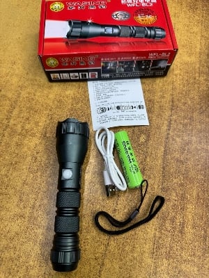 Picture of WASING WFL-BL2 Explosion-proof Multi-function Rechargeable Strong Beam Flashlight with Super Bright Long-range Torch Light for Industry, Warehouse, Factory Security, Steel Re-rolling Mills etc  & Personal Safety Use - 1 Piece ( Grey )