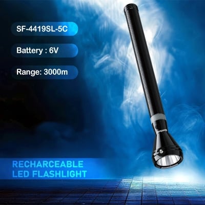 Picture of Sunford Rechargeable LED Flashlight Model SF-4419SL-5C - 1 Piece ( Black )
