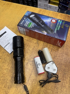 Picture of Sunford SF-463ZL LED Display Telescopic Zoomable 30W LED Zoom Torch / Flashlight with Power Bank Facility - 1 Piece ( Black )