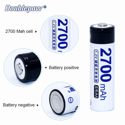 Picture of Doublepow K209 4-Slots LED Display Smart Fast Charger with 4 Pieces AA Size 1.2V 2700mAh Battery Combo Pack ( Multicolor )