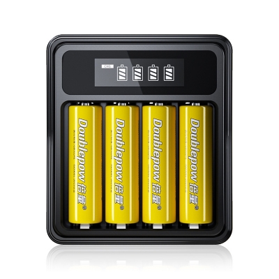 Picture of Doublepow L155 Smart Intelligent Charger with 4 Pieces 1.5V AA Size 3400mWh High Capacity Battery Combo Pack, Safe for Users ( Multicolor )