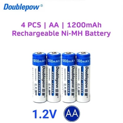 Picture of Doublepow AA (Pencil Battery) Size 1.2V 1200mAh Rechargeable NiMH Battery (No Battery Charger Included) - 4 Pieces ( Multicolor )