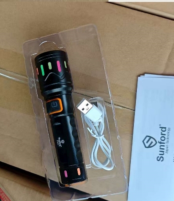 Picture of Sunford SF-4213ZL Telescopic Zoomable 10W High Powered White LASER LED Zoom Flashlight / Torch - 1 Piece ( Black )