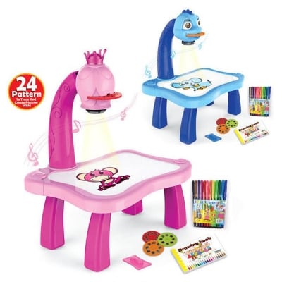 Picture of Child Learning Desk with Smart Projector Kids Painting Table Toy with Light Children Educational Tool Drawing Table