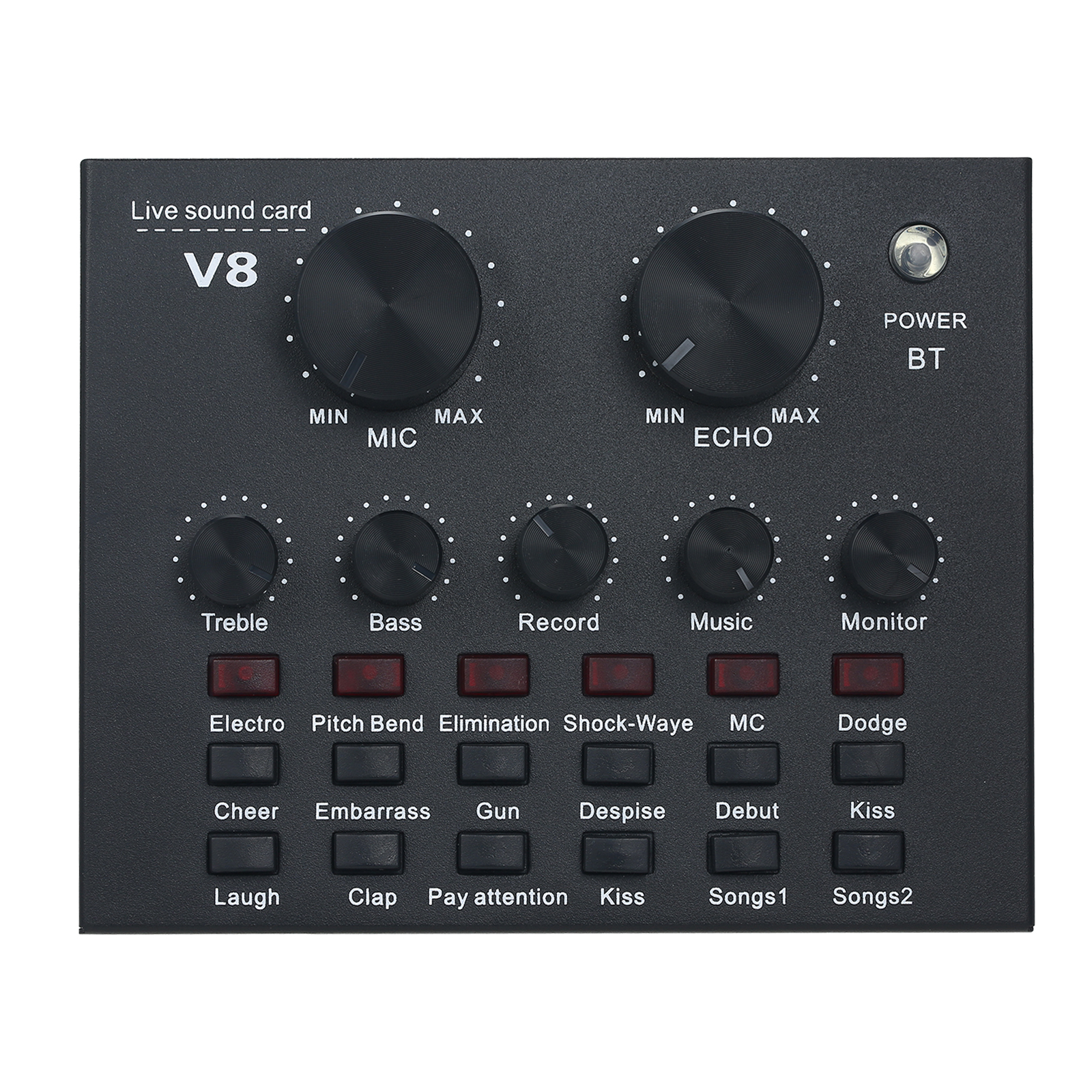 Picture of V8 Multifunctional USB Audio Interface Intelligent Volume Adjustable Audio Mixer Sound Card