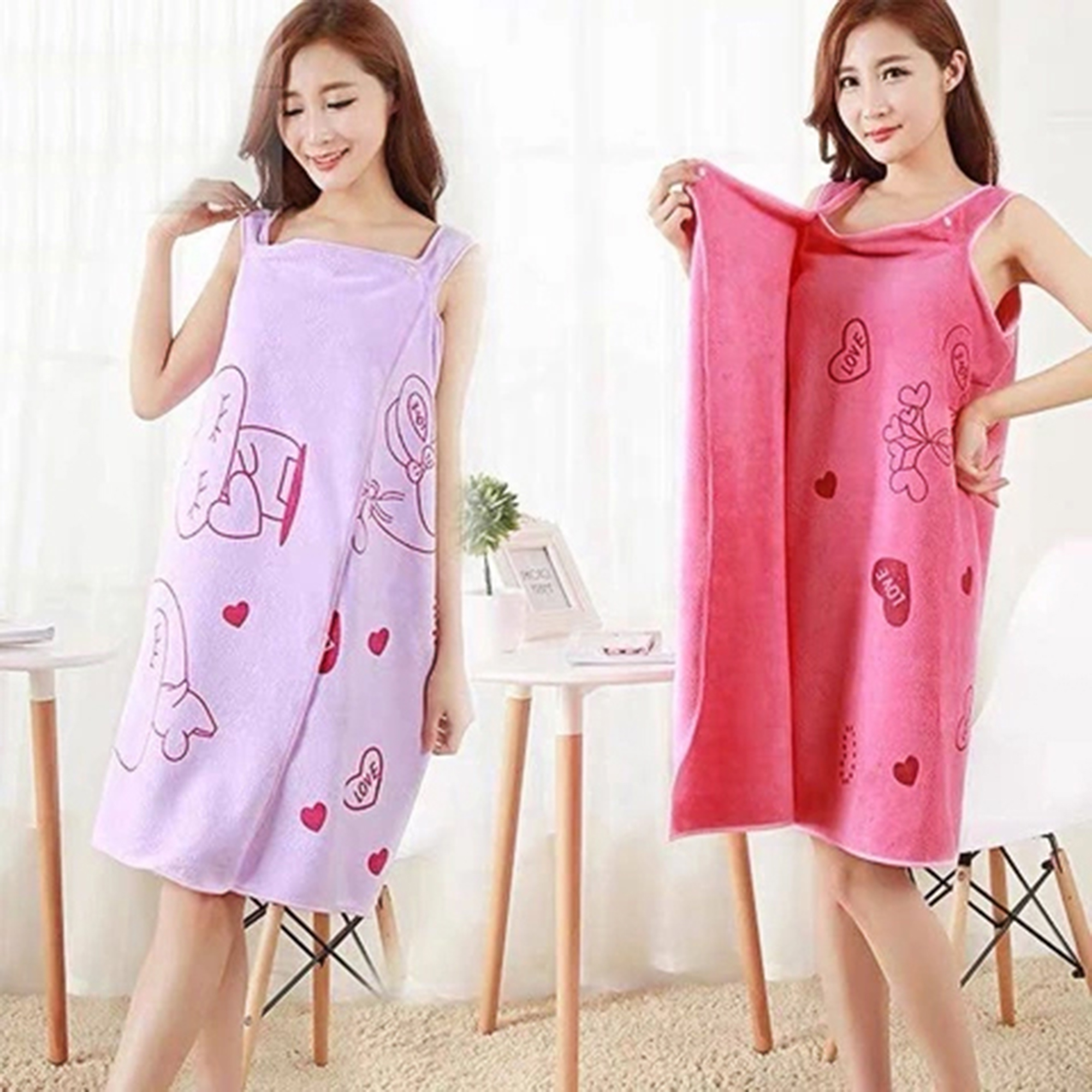 Picture of Wearable Towel Dress for Women - Microfiber Bath Gown - Ideal for Beach | Spa | and Home Nightwear - Adult's SPA Sling Robes
