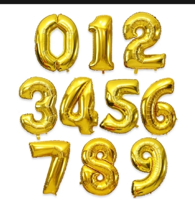 Picture of Number Foil Balloon Happy Birthday / Party /Wedding Decoration - Gold