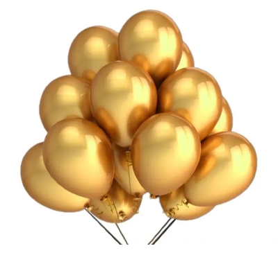 Picture of Golden Balloon - 15 Pieces (Premium Quality)   (Gold)